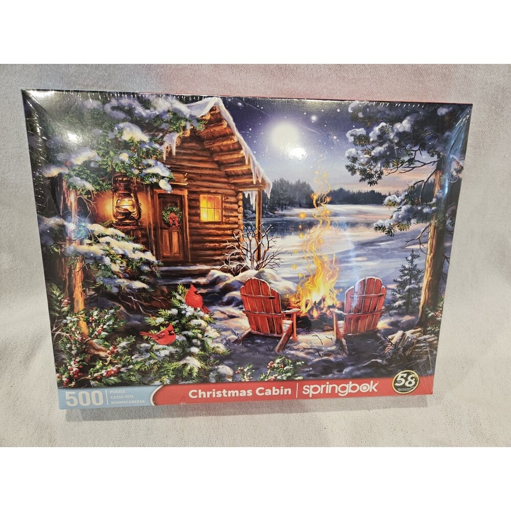 Springbok Christmas Cabin 500 PC NEW Jigsaw Puzzle By Dona Gelsinger 2022 Unopen